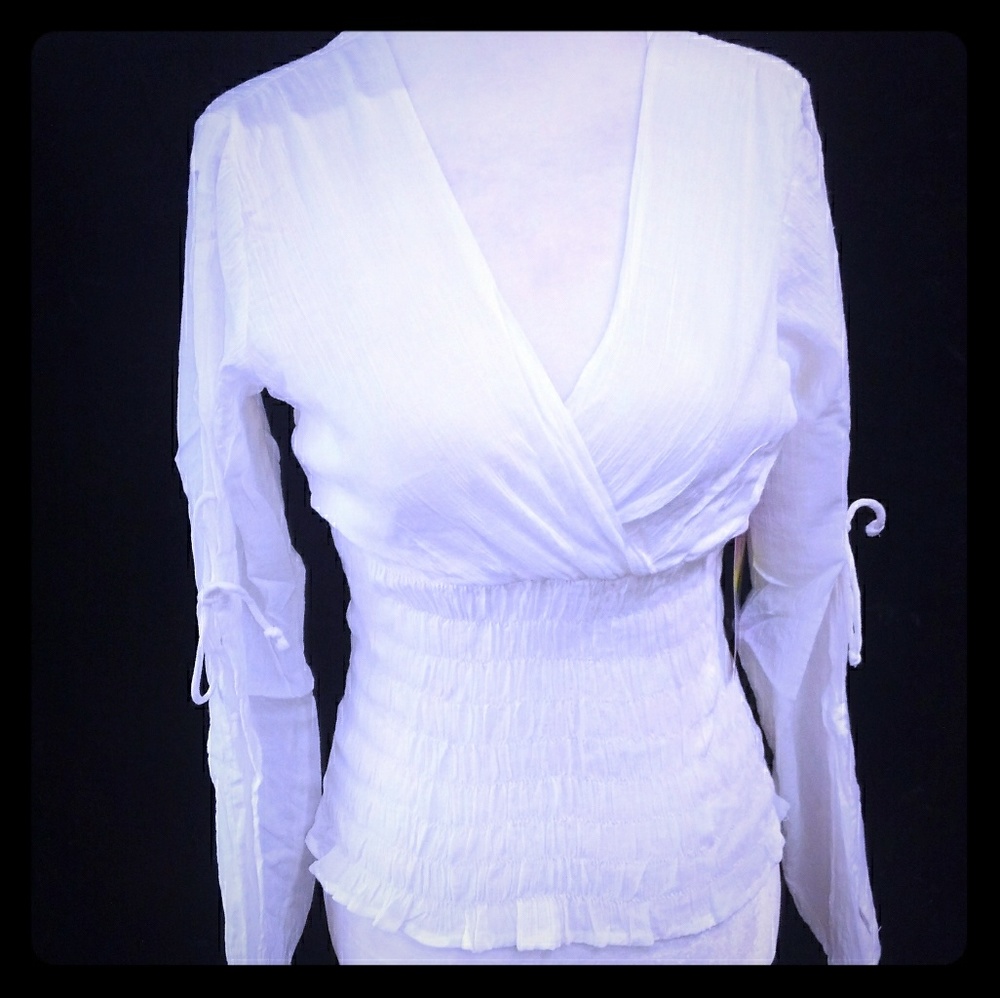 Nwt, light weight, white long sleeve top.